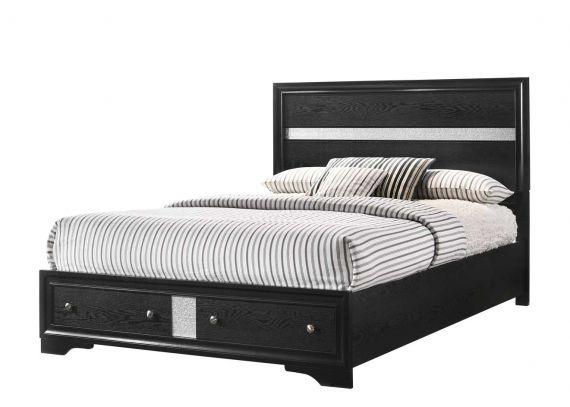 Regata Black Storage Platform Bedroom Set - Lara FurnitureBedroom Set