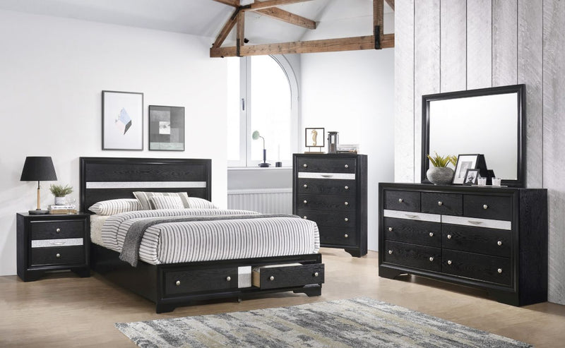 Regata Black Storage Platform Bedroom Set - Lara FurnitureBedroom Set