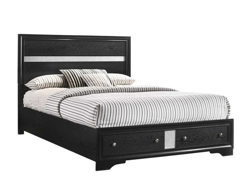 Regata Black/Silver Queen Storage Platform Bed - Lara FurnitureQueen Bed