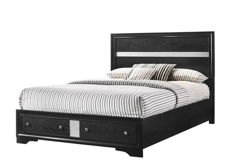 Regata Black/Silver Storage Platform Bedroom Set - Lara FurnitureBedroom Set