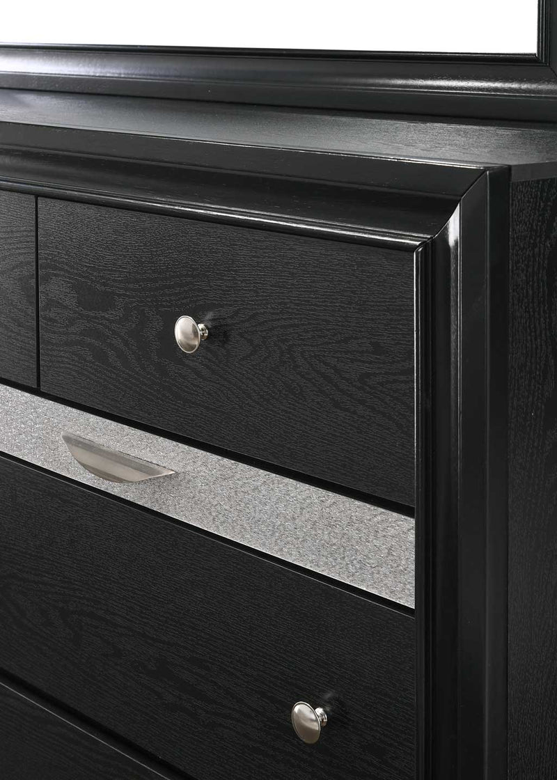 Regata Black/Silver Storage Platform Bedroom Set - Lara FurnitureBedroom Set