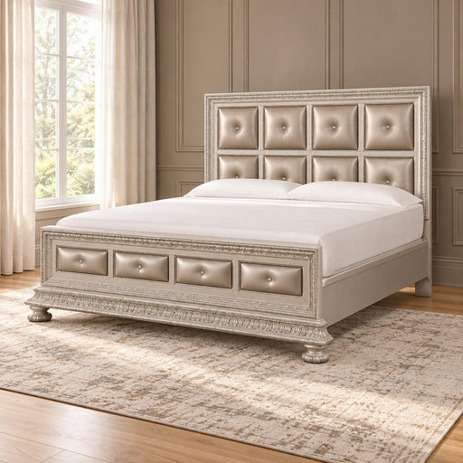 Regency - Cream Panel King Bed with Upholstered Headboard and Footboard Details - B346-K-Bed