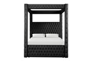 Remi - Black Upholstered King Bed with Bluetooth Speaker & USB Charger - B174-K-Bed