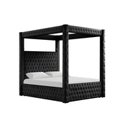 Remi - Black Upholstered Queen Bed with Bluetooth Speaker & USB Charger - B174-Q-Bed