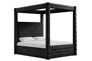 Remi - Black Upholstered Queen Bed with Bluetooth Speaker & USB Charger - B174-Q-Bed