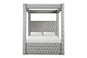Remi - Gray Upholstered Queen Bed with Bluetooth Speaker & USB Charger - B175-Q-Bed
