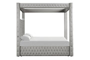 Remi - Gray Upholstered Queen Bed with Bluetooth Speaker & USB Charger - B175-Q-Bed