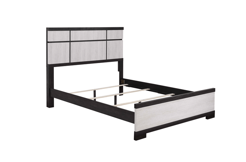 Remington Black/White King Panel Bed - Lara FurnitureKing Bed
