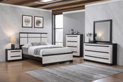 Remington Black/White King Panel Bed - Lara FurnitureKing Bed