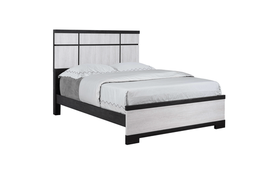 Remington Black/White Queen Panel Bed - Lara FurnitureQueen Bed
