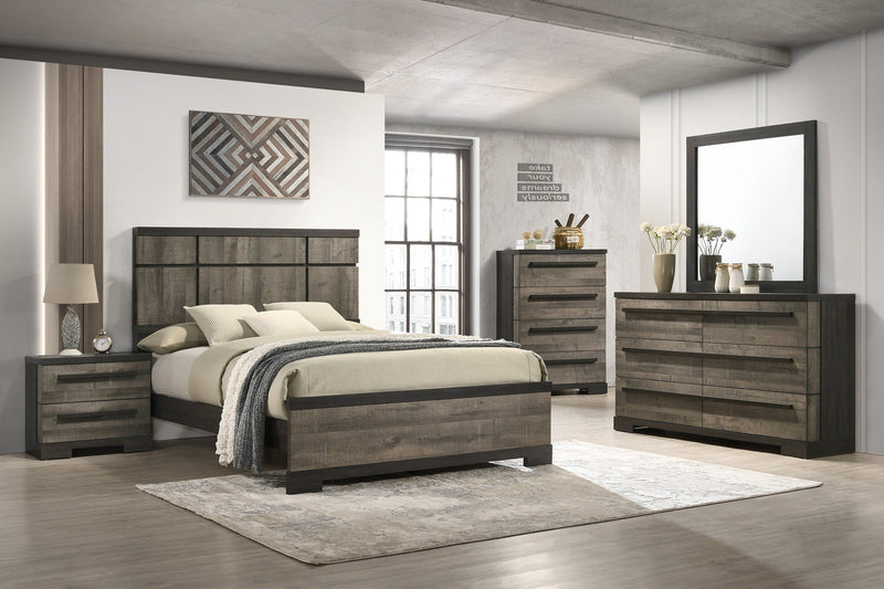 Remington Brown/Gray Panel Bedroom Set - Lara FurnitureBedroom Set