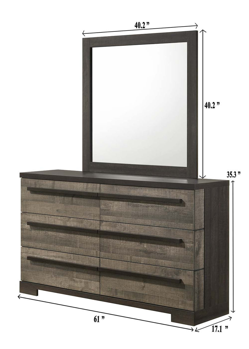 Remington Brown/Gray Panel Bedroom Set - Lara FurnitureBedroom Set