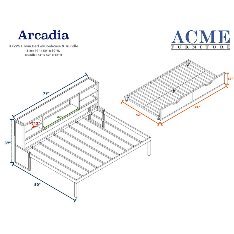 Renell Twin Bed W/Trundle & Storage - 37225T