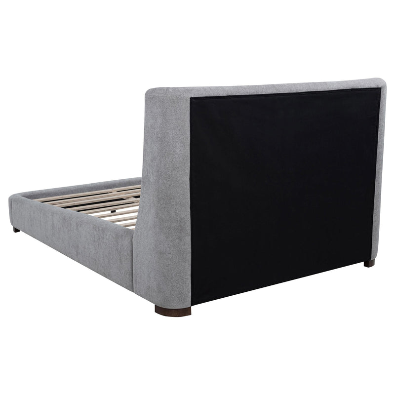 Rennes Upholstered Queen Wingback Platform Bed Grey - 315928Q