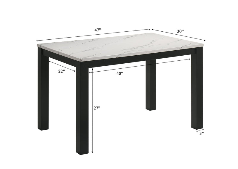 Resia Black/White Dining Set - Lara FurnitureDining Room Set