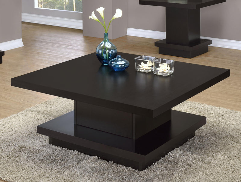 Reston Square Engineered Wood Coffee Table with Casters Cappuccino - 705168