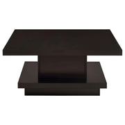 Reston Square Engineered Wood Coffee Table with Casters Cappuccino - 705168