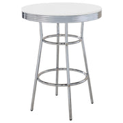 Retro 3-piece Round 1950s Bistro Pub Bar Table Set White - 2300-S3