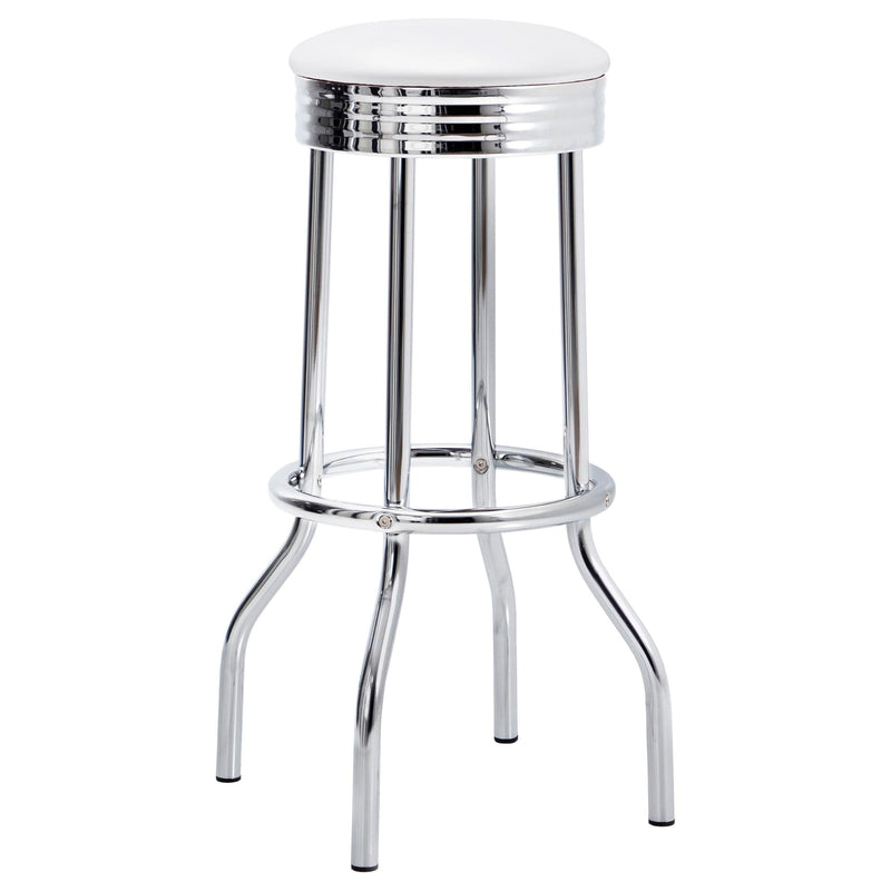Retro 3-piece Round 1950s Bistro Pub Bar Table Set White - 2300-S3