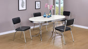 Retro 5-piece Oval Dining Table Set White and Black - 2065-S5