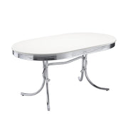 Retro 5-piece Oval Dining Table Set White and Black - 2065-S5