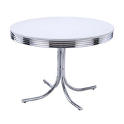 Retro 5-piece Round Dining Table Set White and Black - 2388-S5