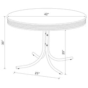 Retro 5-piece Round Dining Table Set White and Black - 2388-S5