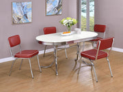 Retro Oval 60-inch Wood Top Dining Table White and Chrome - 2065