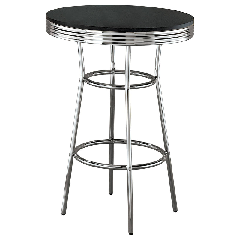 Retro Round 30-inch 1950's Bistro Pub Height Bar Table Black - 2405