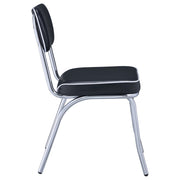 Retro Upholstered Dining Side Chair Black (Set of 2) - 2066