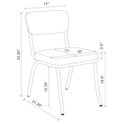 Retro Upholstered Dining Side Chair Black (Set of 2) - 2066
