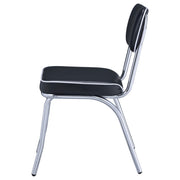 Retro Upholstered Dining Side Chair Black (Set of 2) - 2066