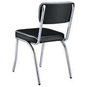 Retro Upholstered Dining Side Chair Black (Set of 2) - 2066