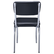 Retro Upholstered Dining Side Chair Black (Set of 2) - 2066