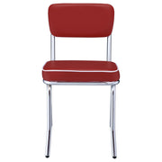 Retro Upholstered Dining Side Chair Red (Set of 2) - 2450R