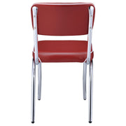 Retro Upholstered Dining Side Chair Red (Set of 2) - 2450R