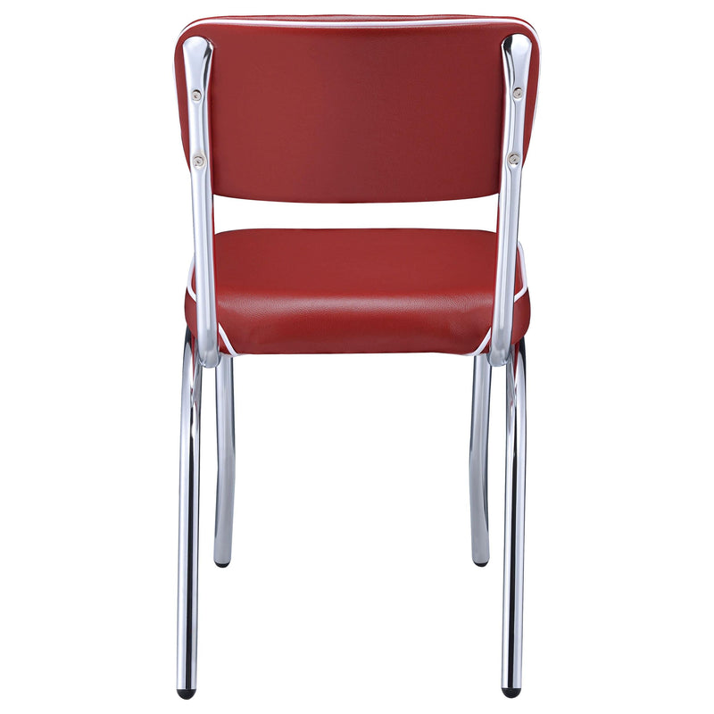Retro Upholstered Dining Side Chair Red (Set of 2) - 2450R