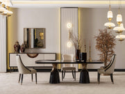 Revora Diningroom (Consol With Mirror & Dining Table & 2 Lux Dining Chair & 2 Dining Chair) - 200-GAB-REV-DT-6-SET