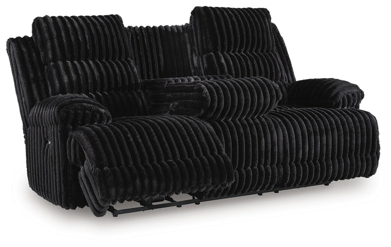 Rhines Falls Onyx Power Reclining Sofa with Drop Down Table - PC4280599