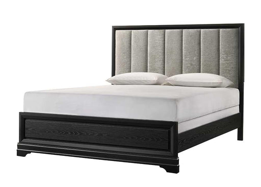 Rhodes - Black Panel King Bed with Upholstered Headboard - B315-K-Bed