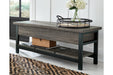 Rhyson Brown Storage Bench - Gate FurnitureAccent Bench