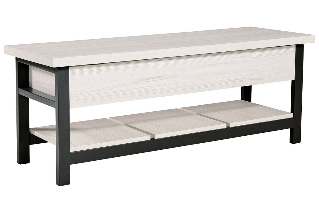 Rhyson White Storage Bench - Gate FurnitureAccent Bench