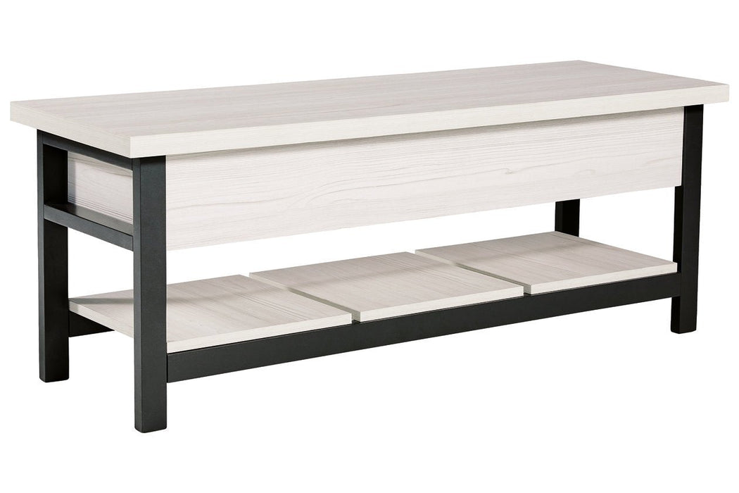 Rhyson White Storage Bench - Gate FurnitureAccent Bench
