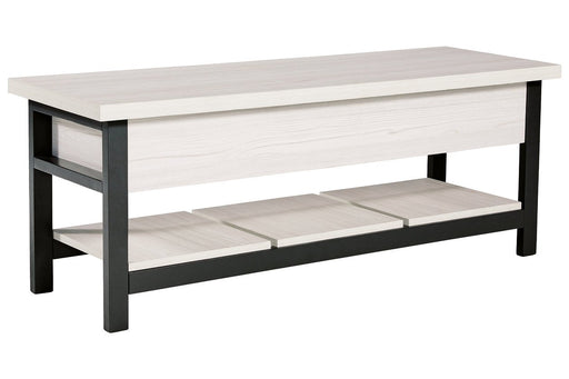Rhyson White Storage Bench - Gate FurnitureAccent Bench