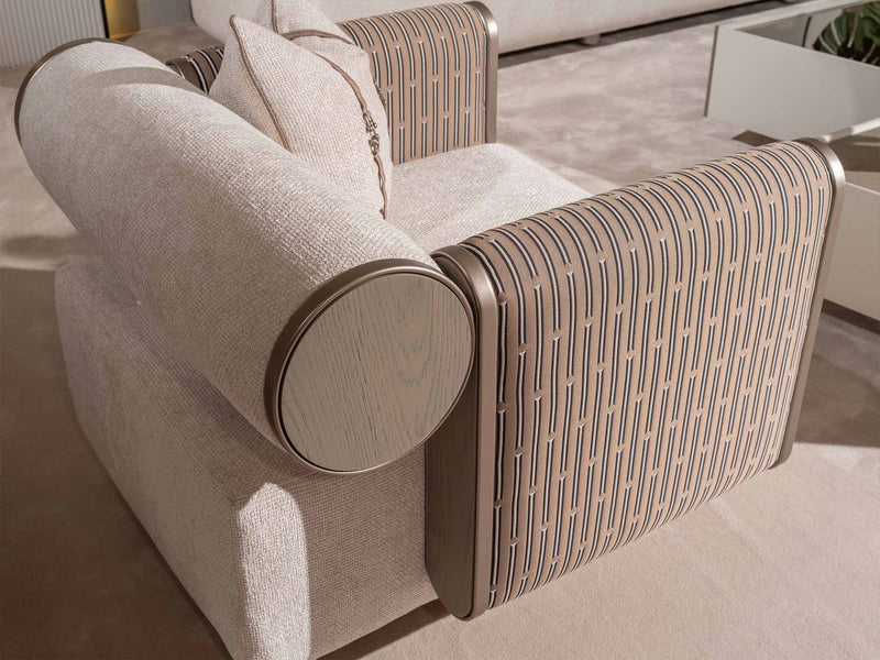 Ricamo 4-pieces (2 Four Seater Sofa & 2 Chair) Livingroom in Cream - 200-GAB-RIC-4411