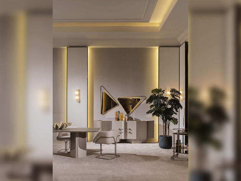 Ricamo Diningroom (Consol With Mirror & Dining Table & 6 Dining Chair) - 200-GAB-RIC-DT-6-SET