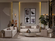 Ricamo Stationary Four Seater Sofa in Cream - 200-GAB-RIC-4