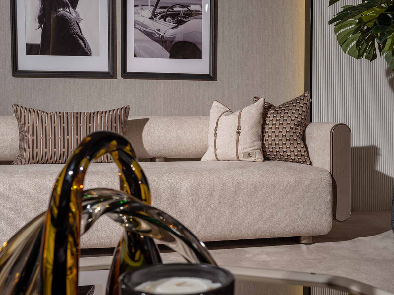Ricamo Stationary Four Seater Sofa in Cream - 200-GAB-RIC-4
