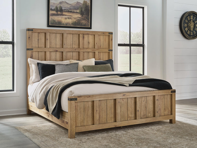 Ridgester Light Brown California King Panel Bed - B858B7
