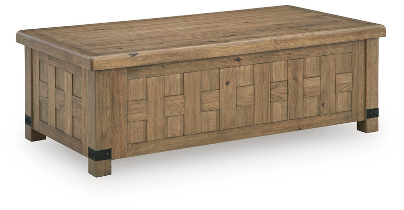 Ridgester Light Brown Lift-Top Coffee Table - T858-9